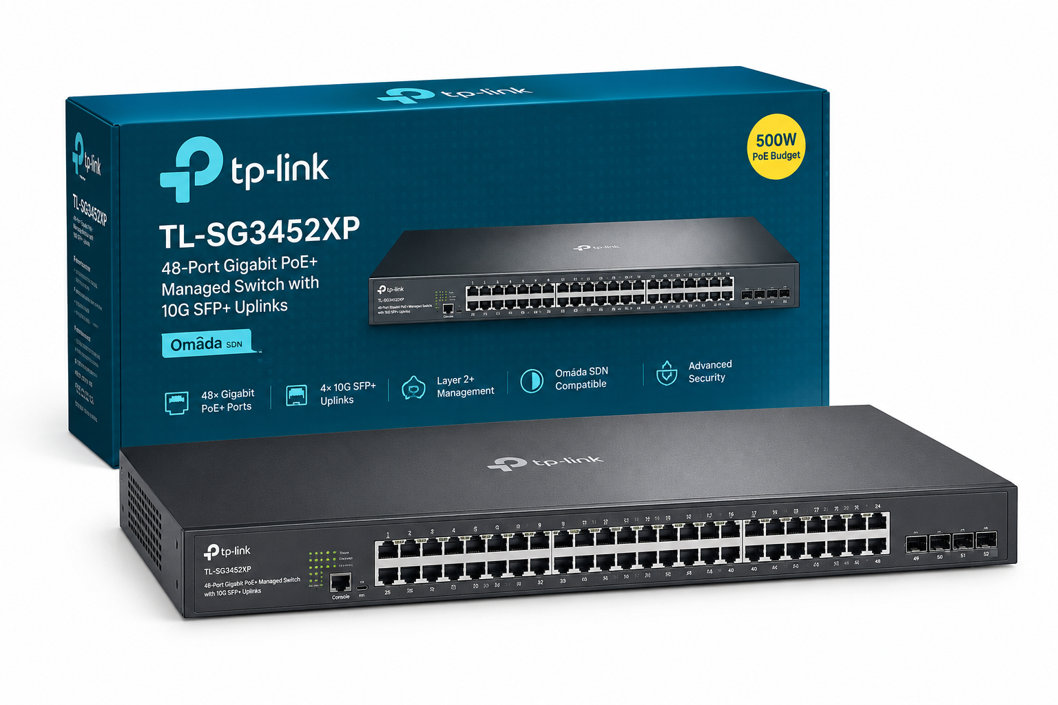Tp Link Tl Sg3452Xp 48 Port Gigabit Poe Switch With 10G Sfp Uplinks